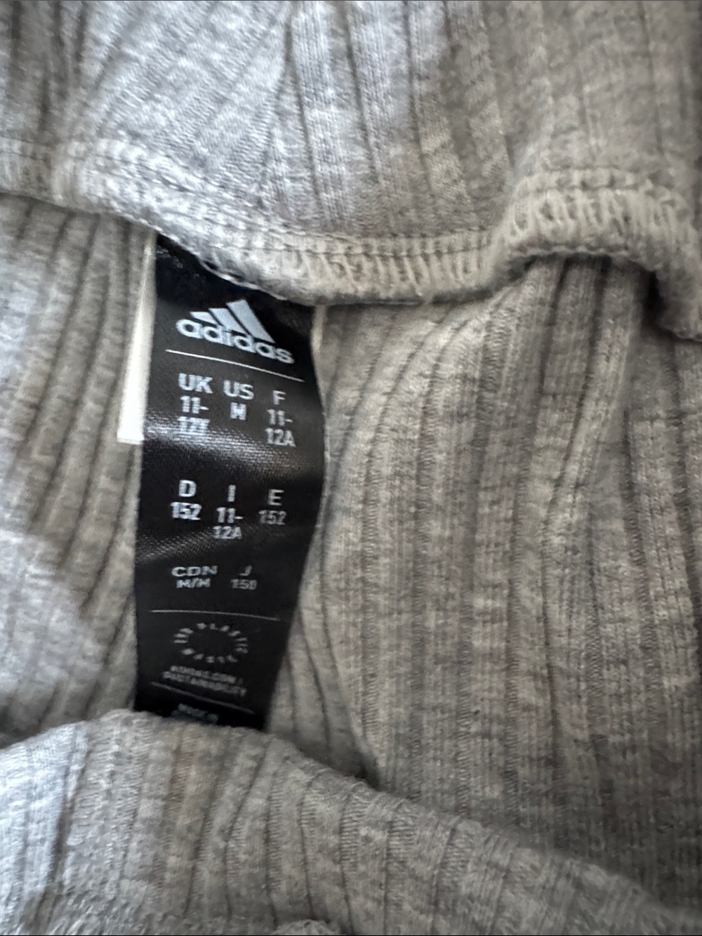 adidas Light Gray Ribbed Flare Leggings - Picture 6 of 9
